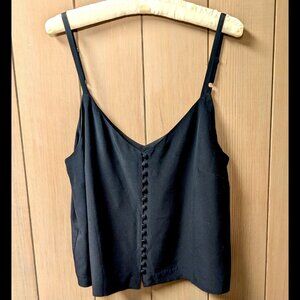 Madewell Cropped Black Silk Cami
